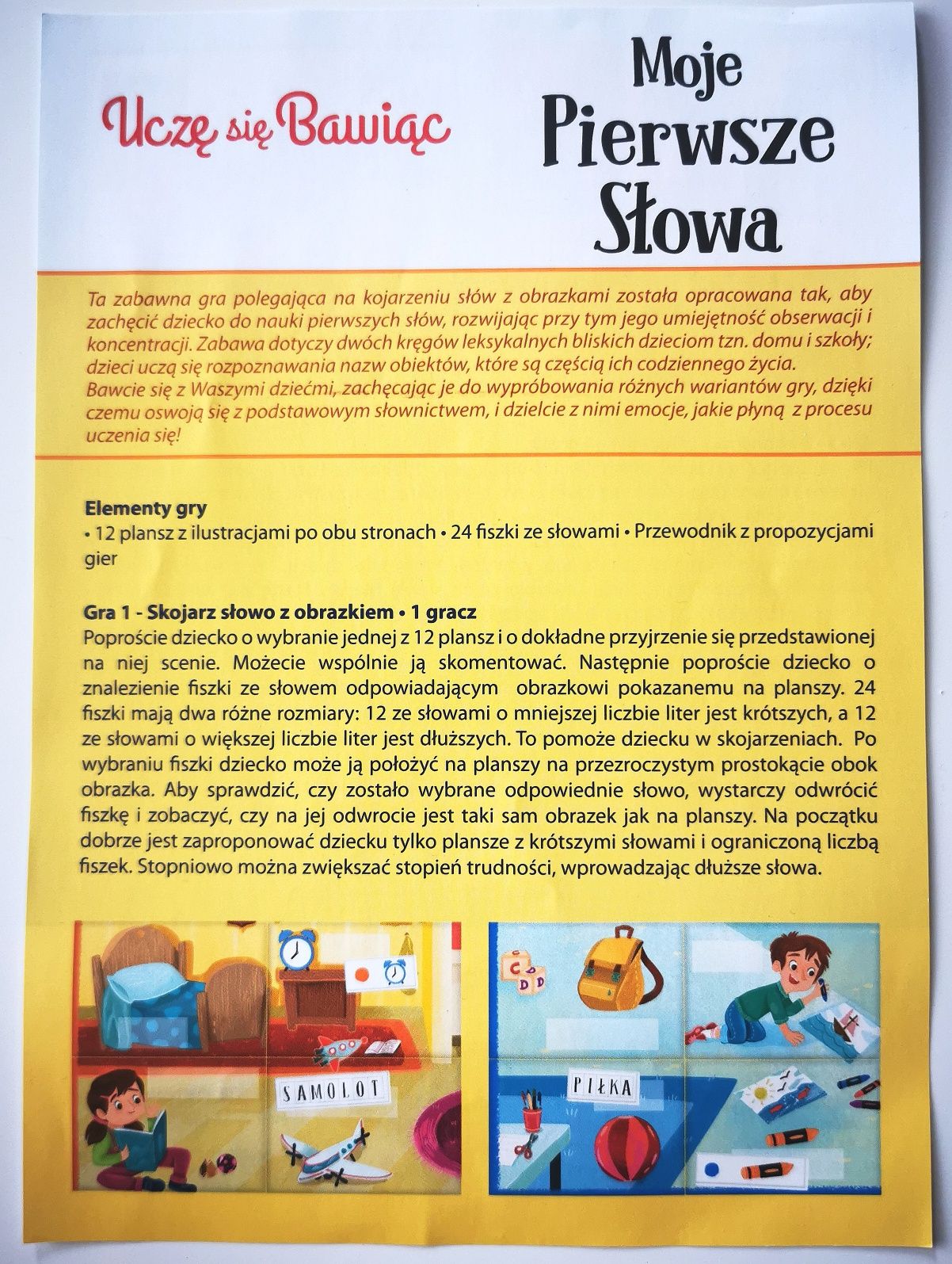 Gra planszowa edukacyjna Moje pierwsze słowa