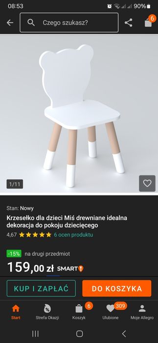 Krzesełka dla dzieci Miś drewniane  - do pokoju dziecięcego