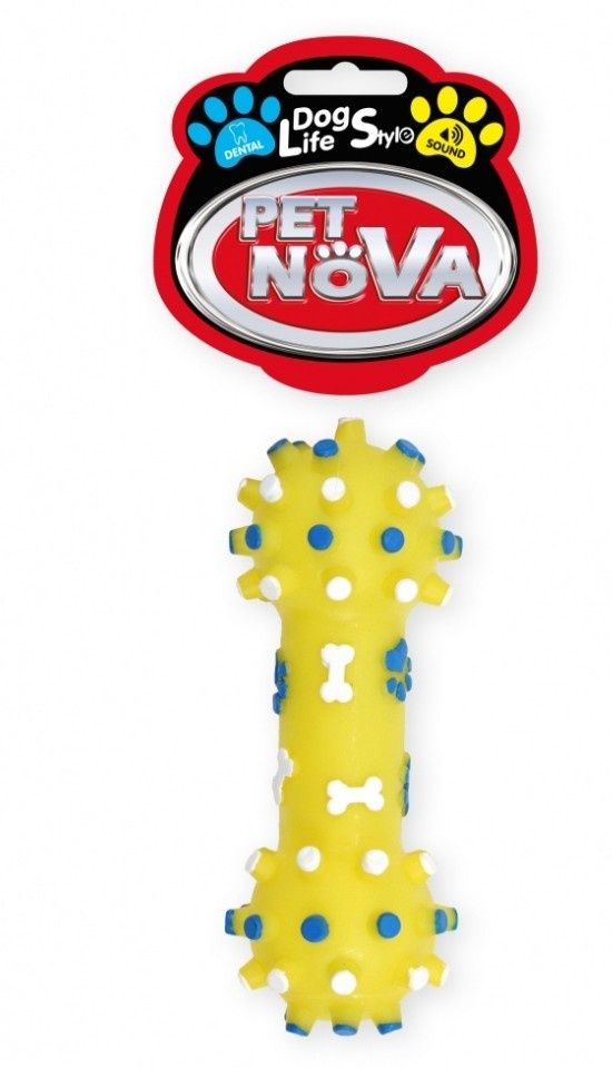 Zabawka Hantel z wypustkami 12cm kolor żółty