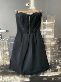 SIMPLE sukienka mała czarna bez ramiączek XS 34 na wesele