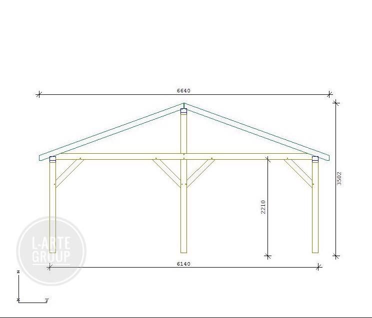 Wiata garażowa dwustanowiskowa 660x550cm Producent