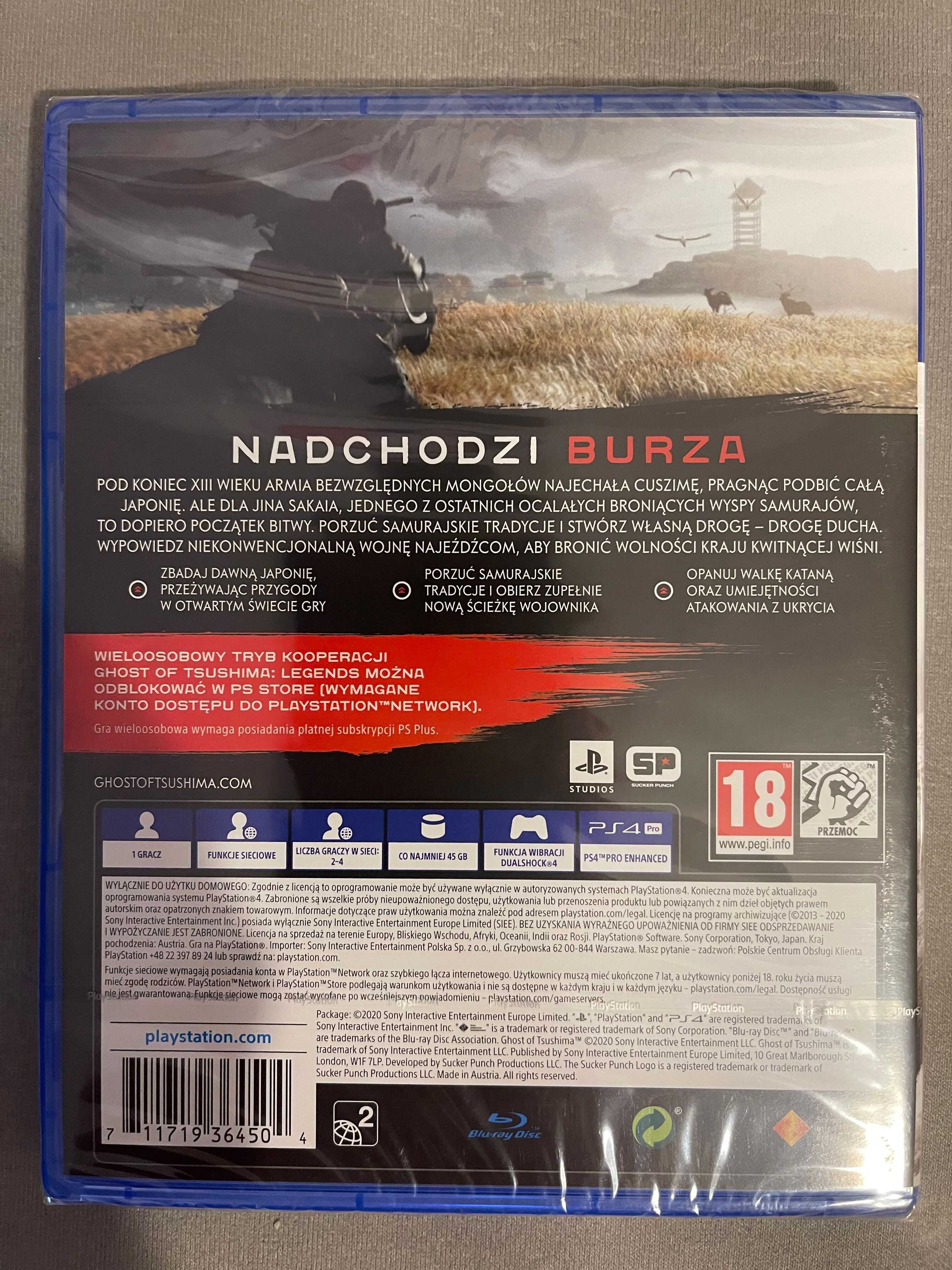 Ghost of Tsushima / Gra PlayStation 4 Nowa w folii polska dystrybucja