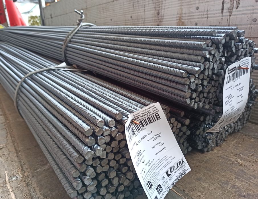Stal zbrojeniowa, pręty żebrowane zbrojeniowe do zbrojenia betonu