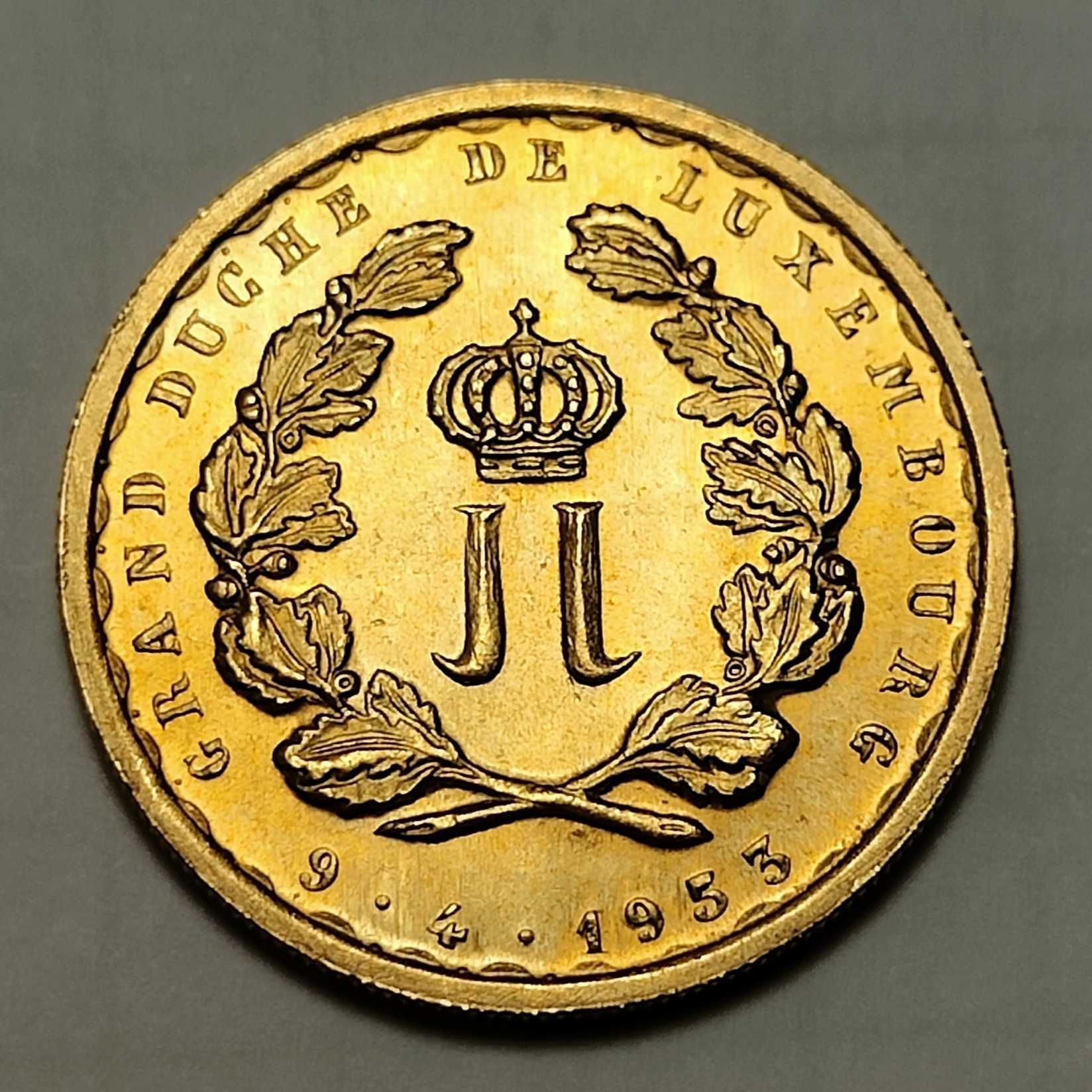 20 франков 1953, 1964 Люксембург, Тираж 25 тыс, золото