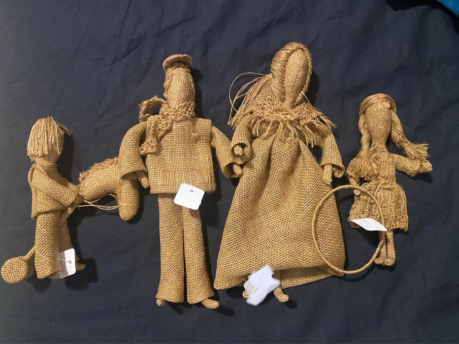 Ляльки мотанки родина з мішковини, ручний виріб