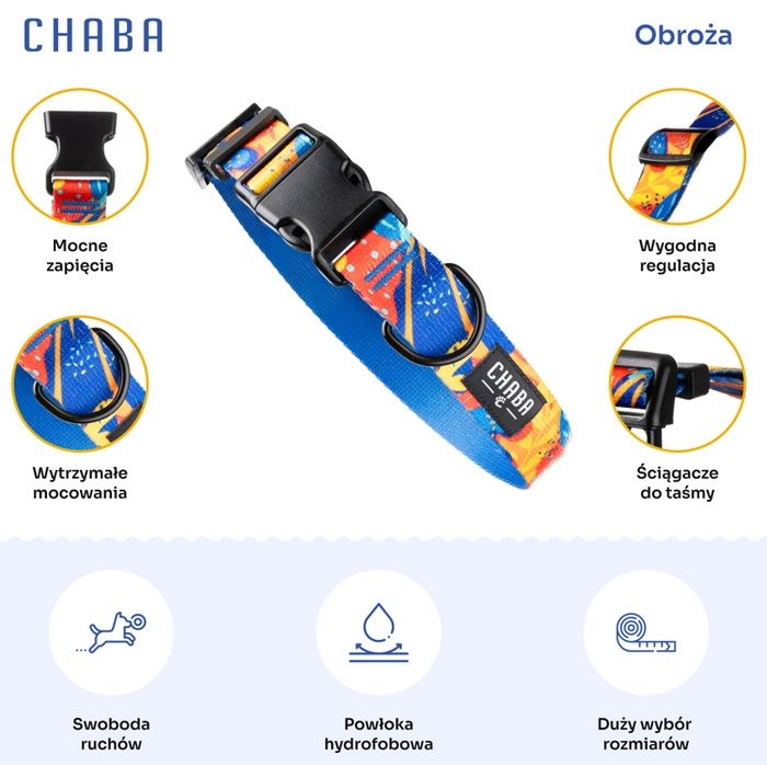 Hydrofobowa obroża regulowana dla psa Chaba Story III Aussie Rozmiar L