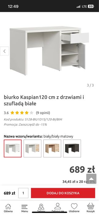 Biurko black red white