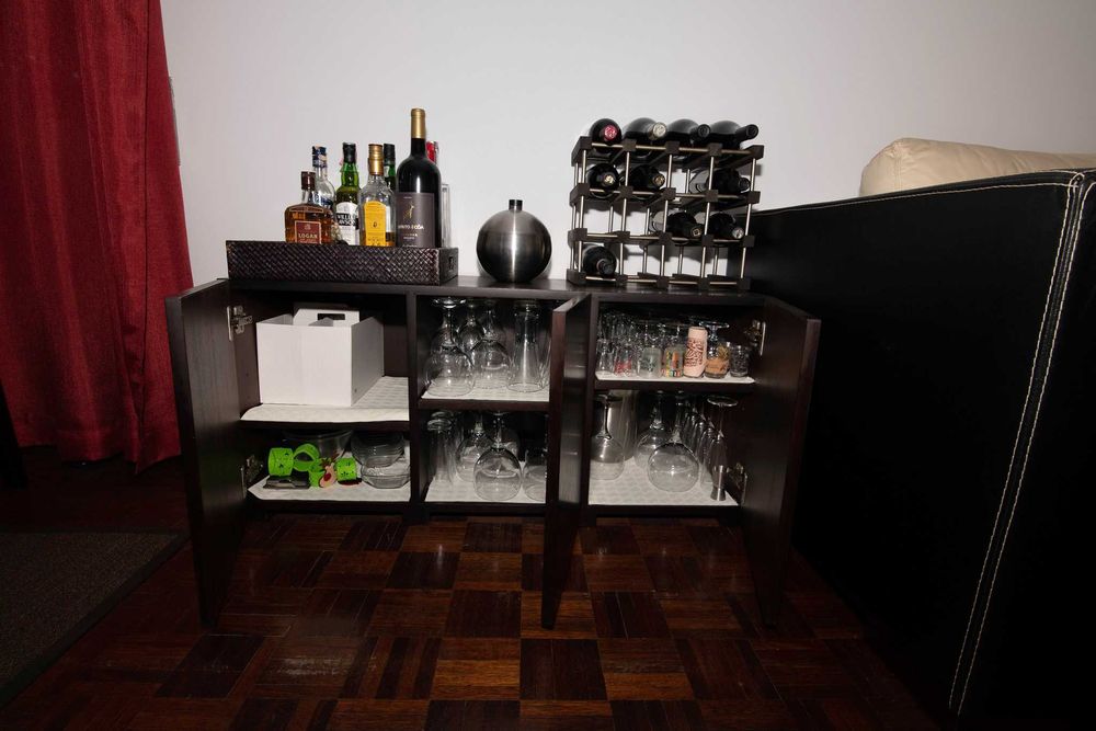 Sala, conjunto completo de móveis e sofá