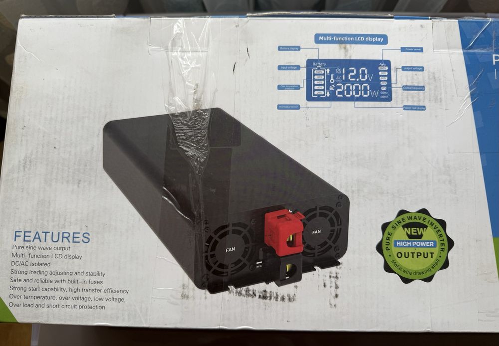 Інвентор напруги , перетворювач 12v - 220 v 2000ВТ
