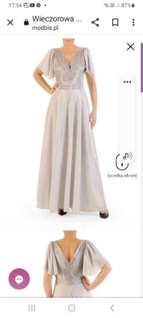 Suknia srebrna 46 wieczorowa