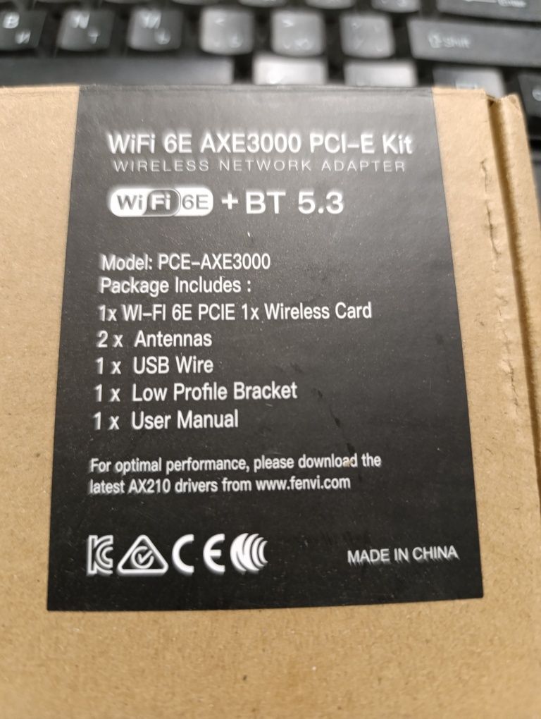 Wi-fi адаптер 6E AX 210 5374 Mbps