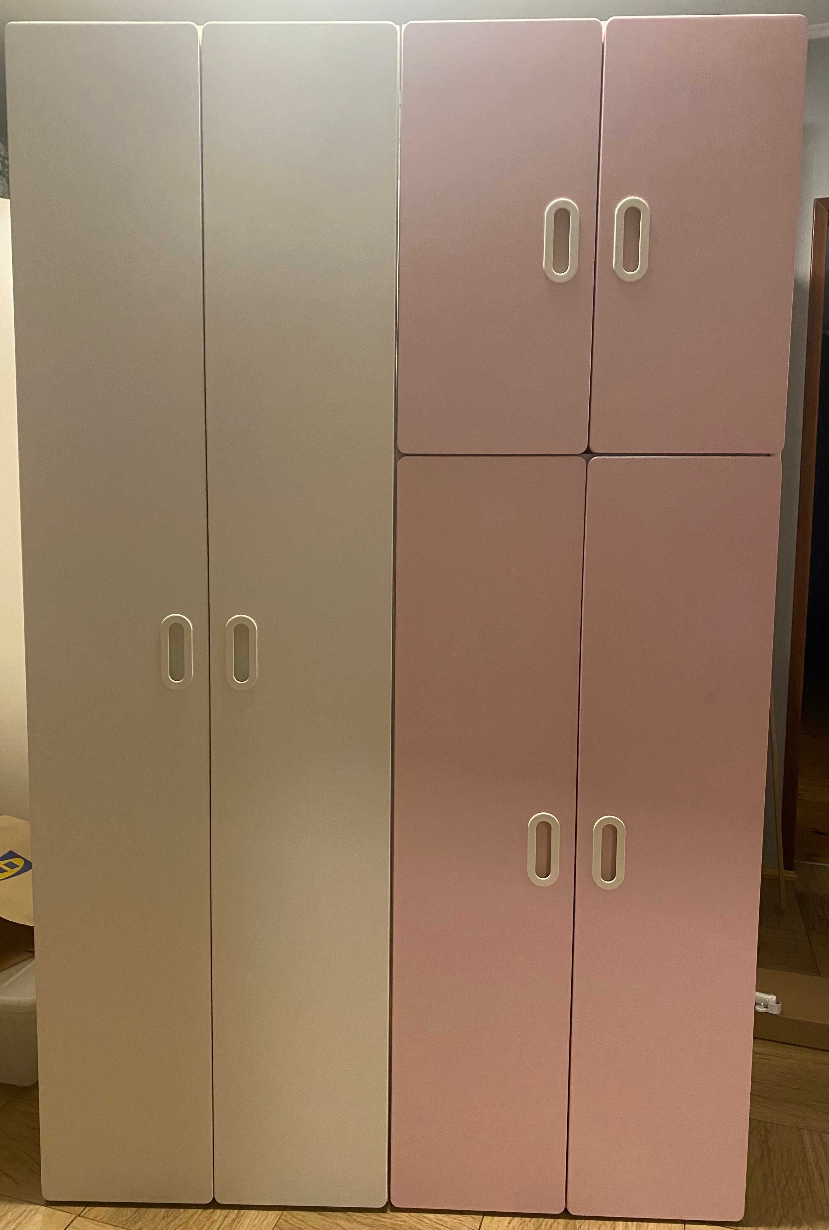 Szafy dla dzieci Ikea Stuva różowa i biała