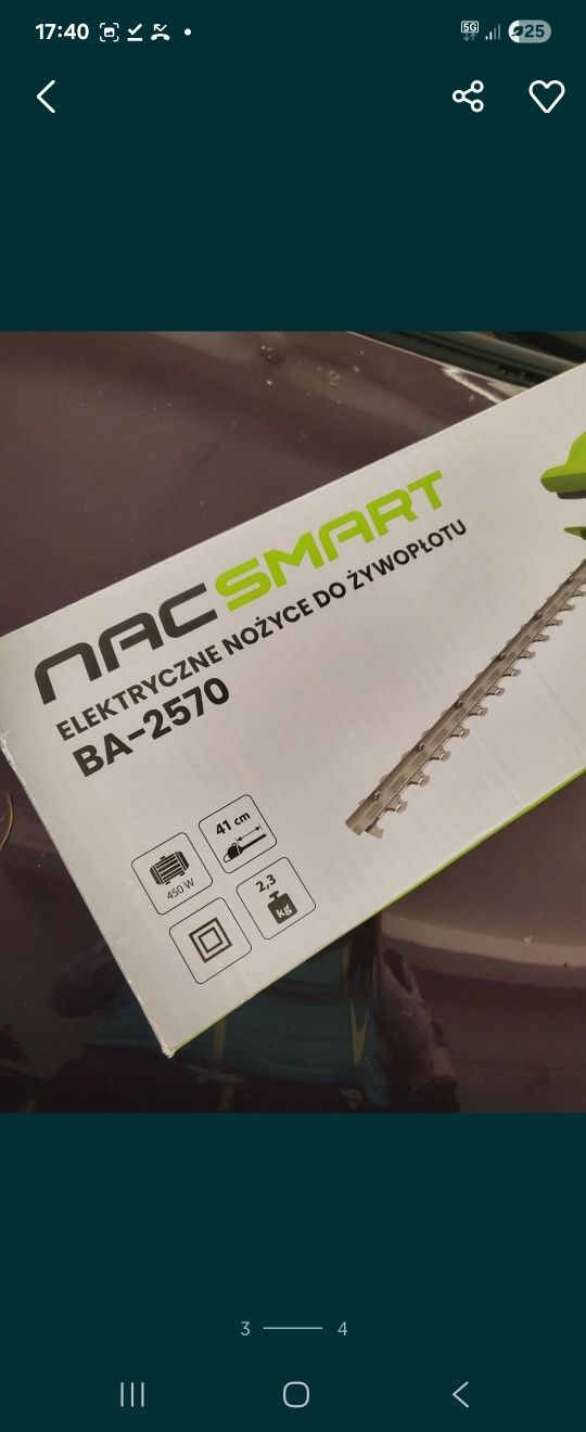 Nożyce elektryczne do żywopłotu 450w nac smart noqe