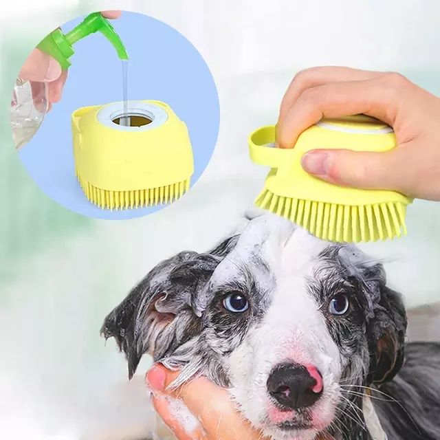 Lava Pelo Pet Escova Banho Cachorro Gato Dispenser Shampoo