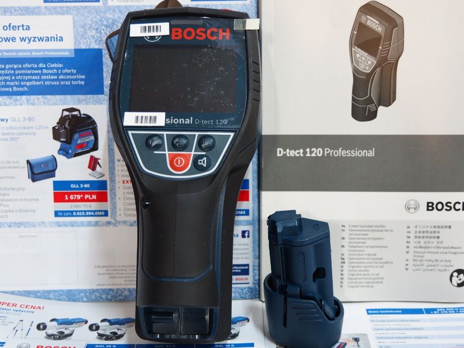 BOSCH D-TECT 120 detektor czujnik wykrywacz kabli szukacz drewno