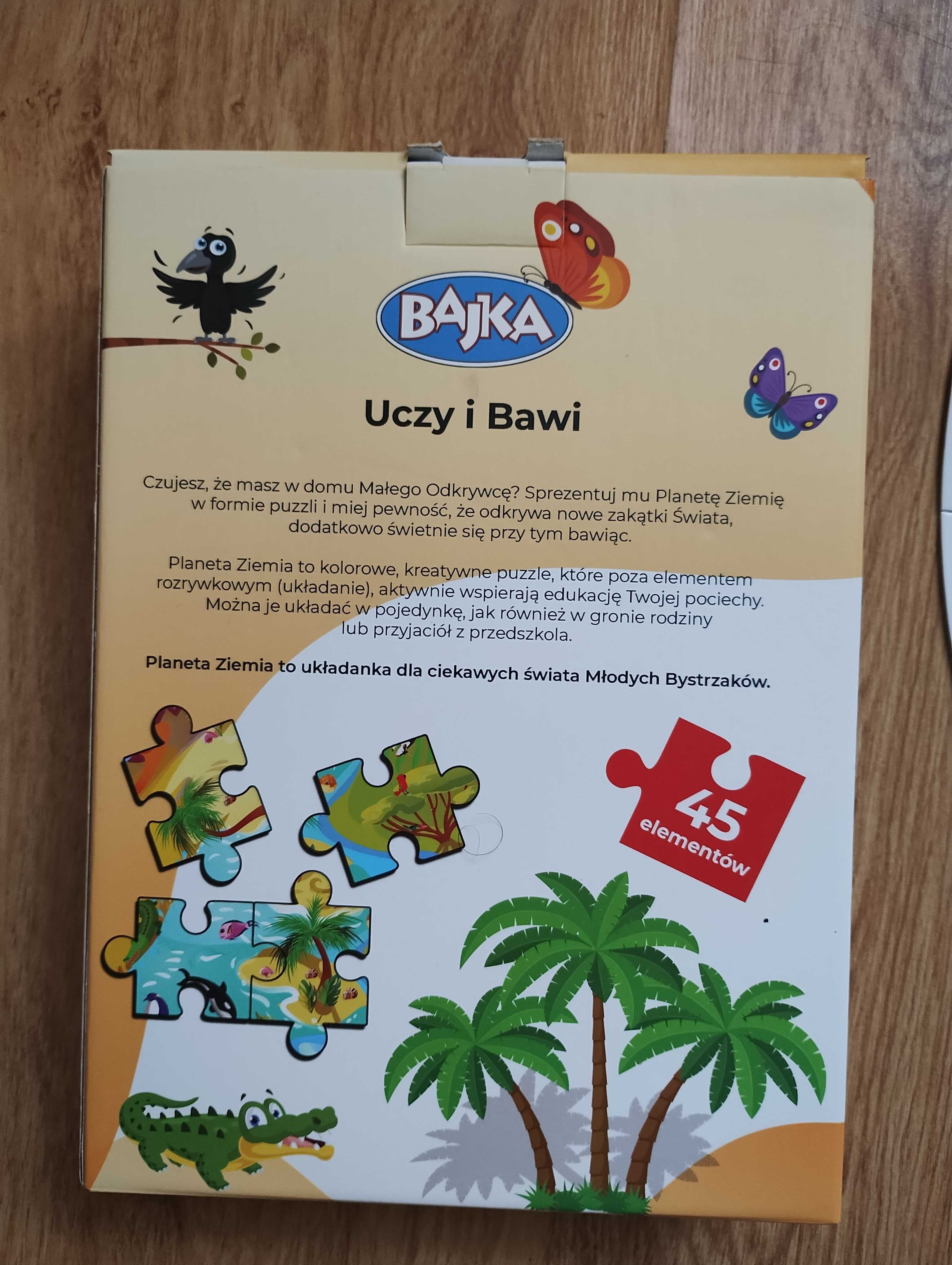 Puzzle Bajka Planeta Ziemia Puzzle Małego Bystrzaka 45 elementów