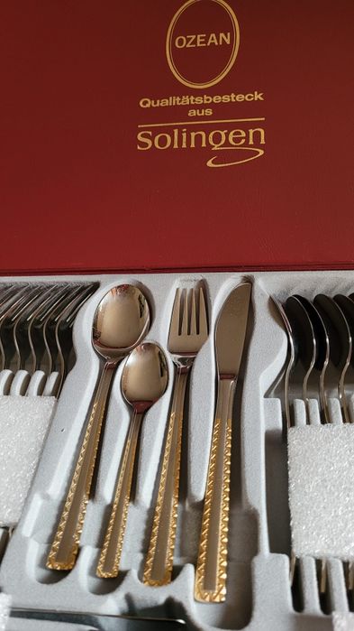 Zestaw sztućców  pozłacanych Solingen dla 12 osób