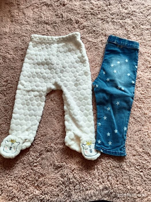 Spodnie dżinsowe+ półśpiochy rozmiar 80
