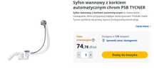 syfon wannowy z korkiem automatycznym chrom