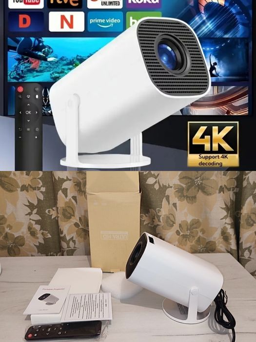 Смарт телевизор на потолке. Смарт проэктор 4К на андроиде 11. Гарантия