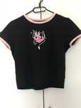 bluzka crop top z różowym serduszkiem
