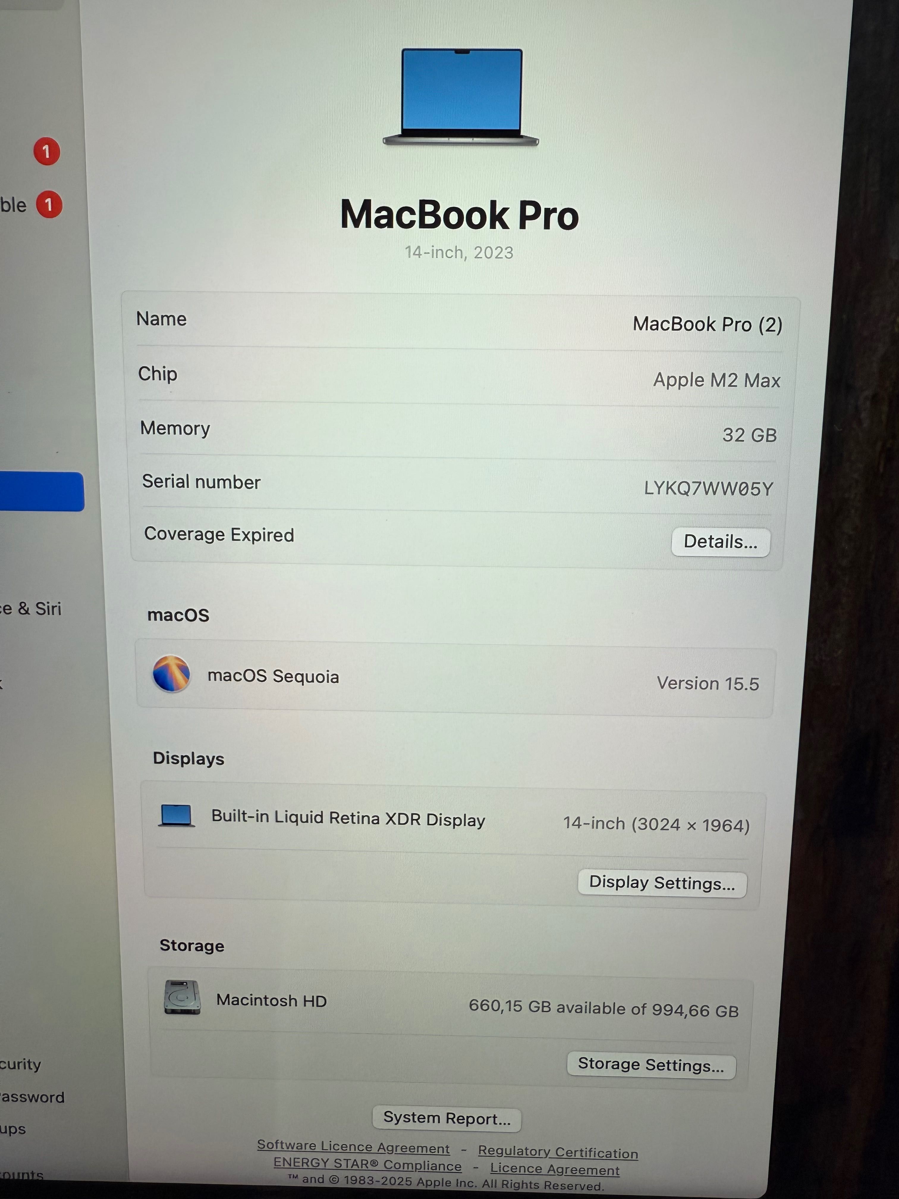 MacBook Pro 14” M2 Max 1TB