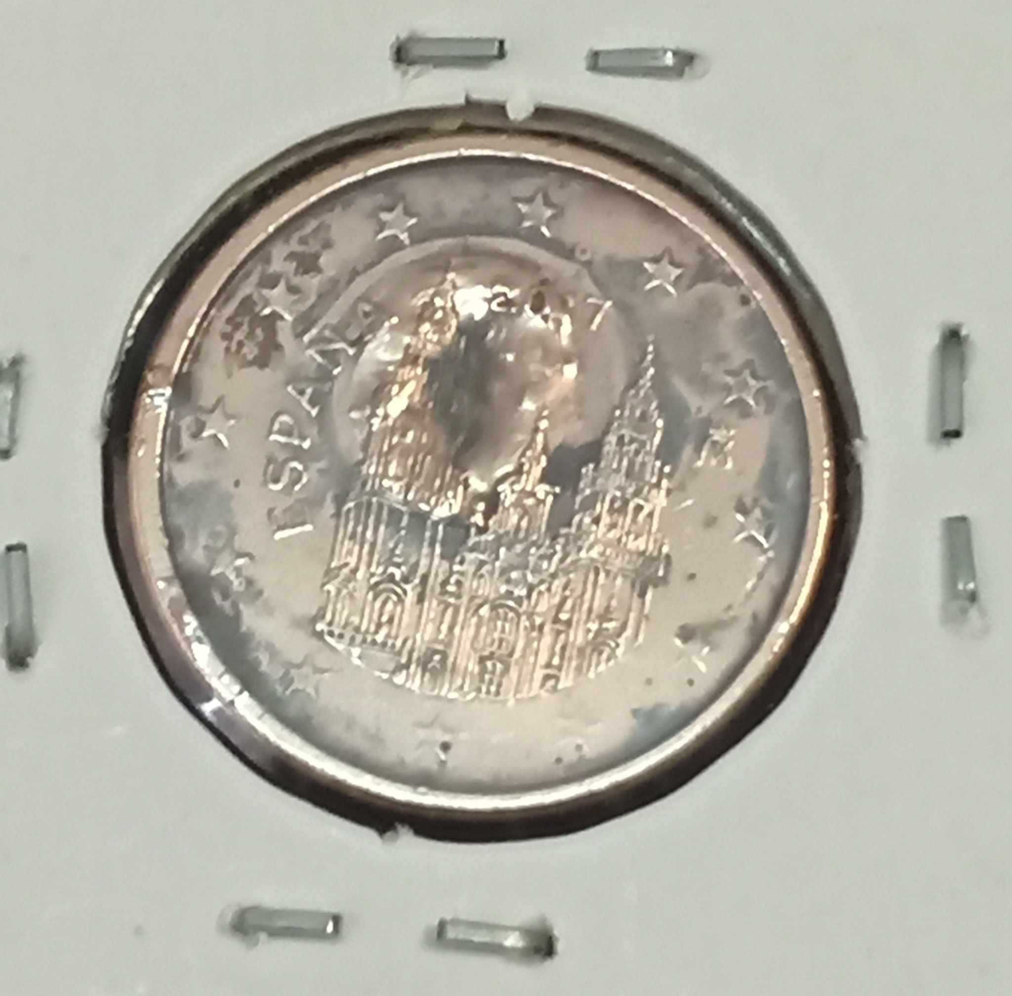 Moeda 1 cêntimo com defeito 2017- Espanha