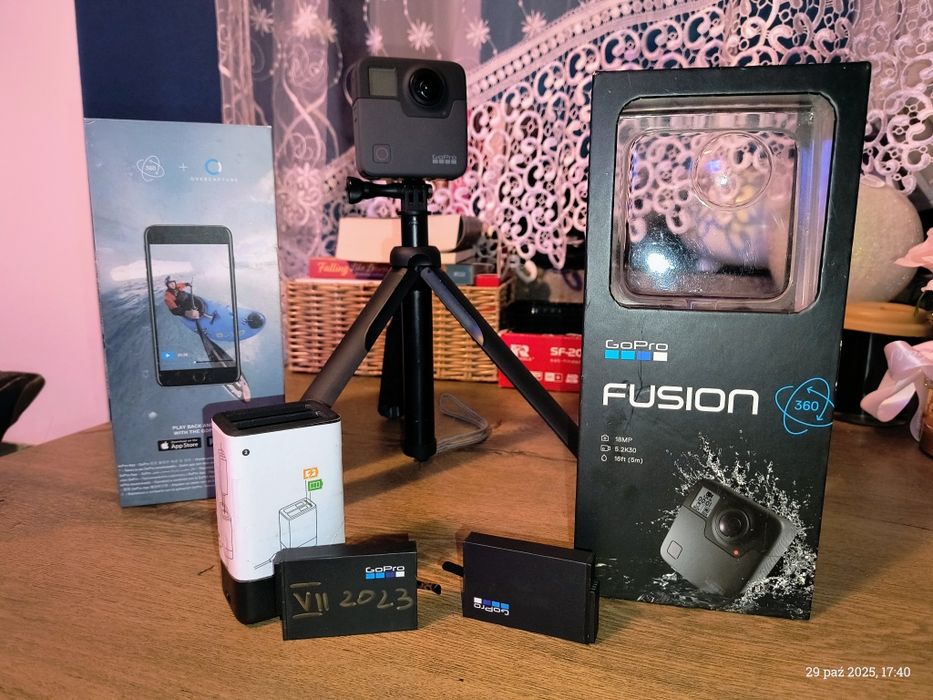 Go pro GoPro Fusion 360 2xbateria ładowarka kij