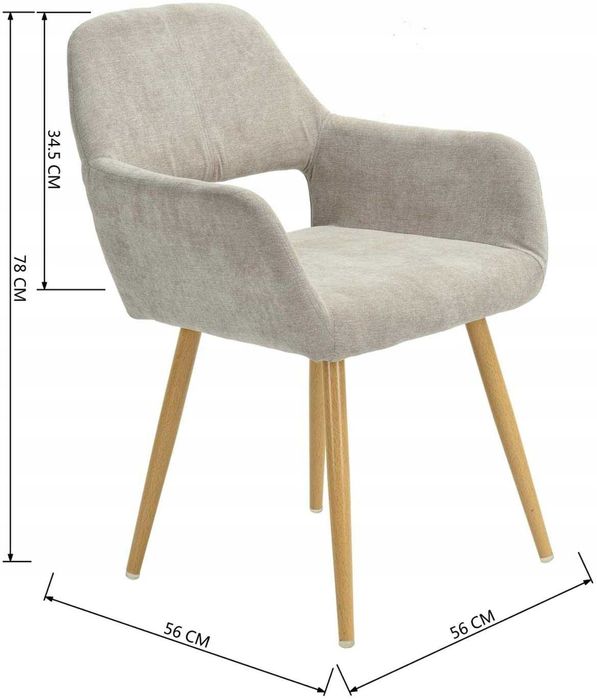 meuble cosy beżowy fotel krzesło kubełkowe zestaw 2 sztuki