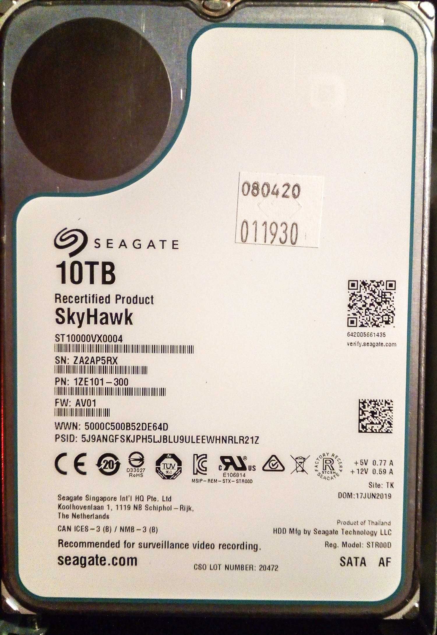 Жорсткий диск 3.5" 10TB SATA Seagate HDD ST10000VX0004-1XE101