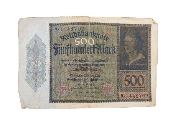 Stary Banknot kolekcjonerski Niemcy 500 marek 1922