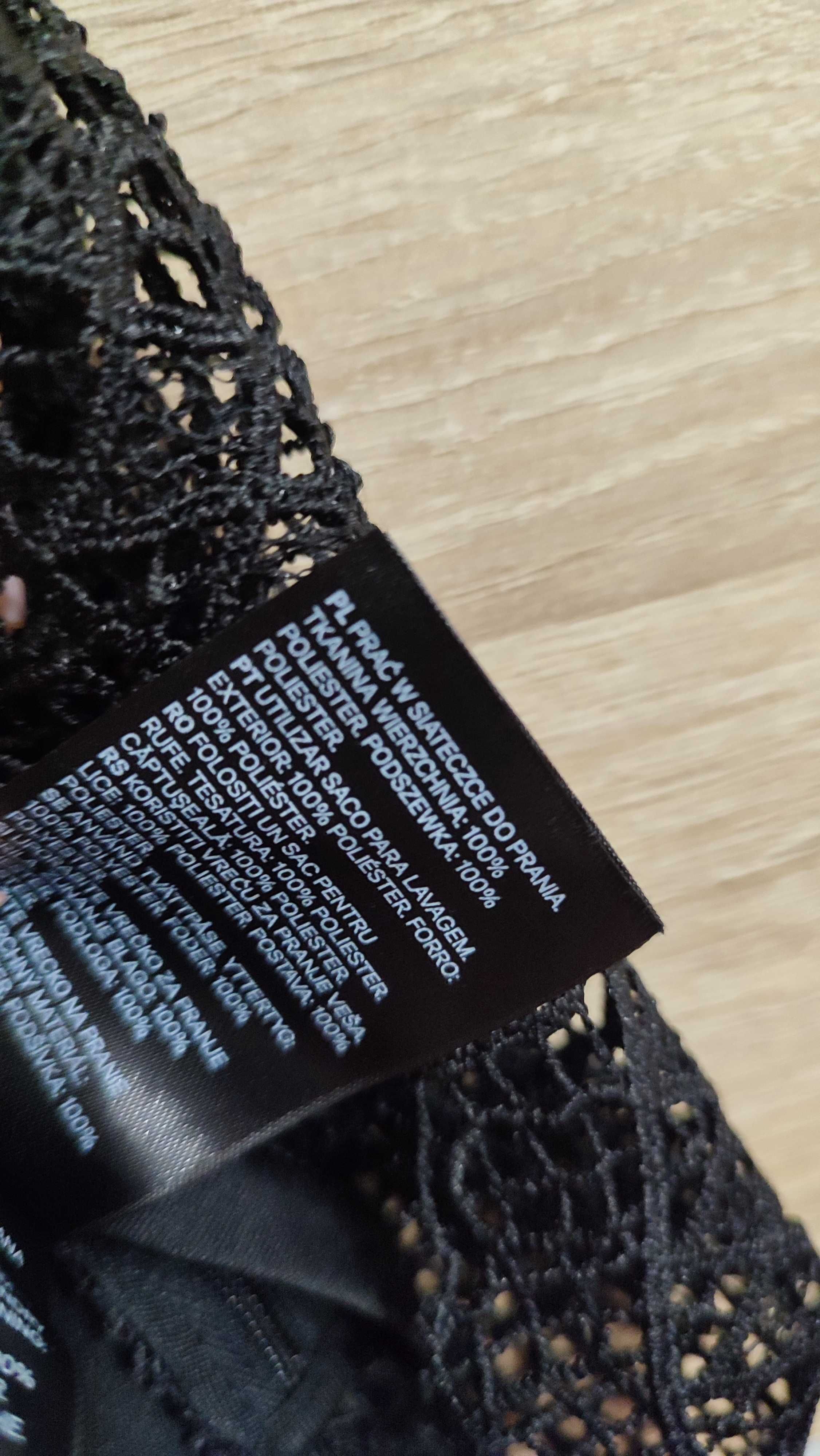 Czarna bluzka z koronką H&m