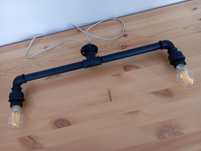 Żyrandol lampa z rurek czarny sufitowy handmad loft industrialny