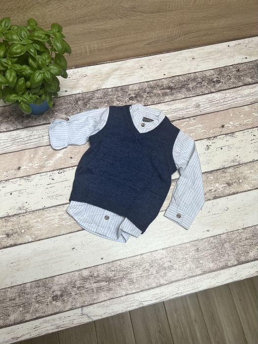 Koszula i kamizelka, chłopięca, Cool Club, rozmiar 12-18 mc