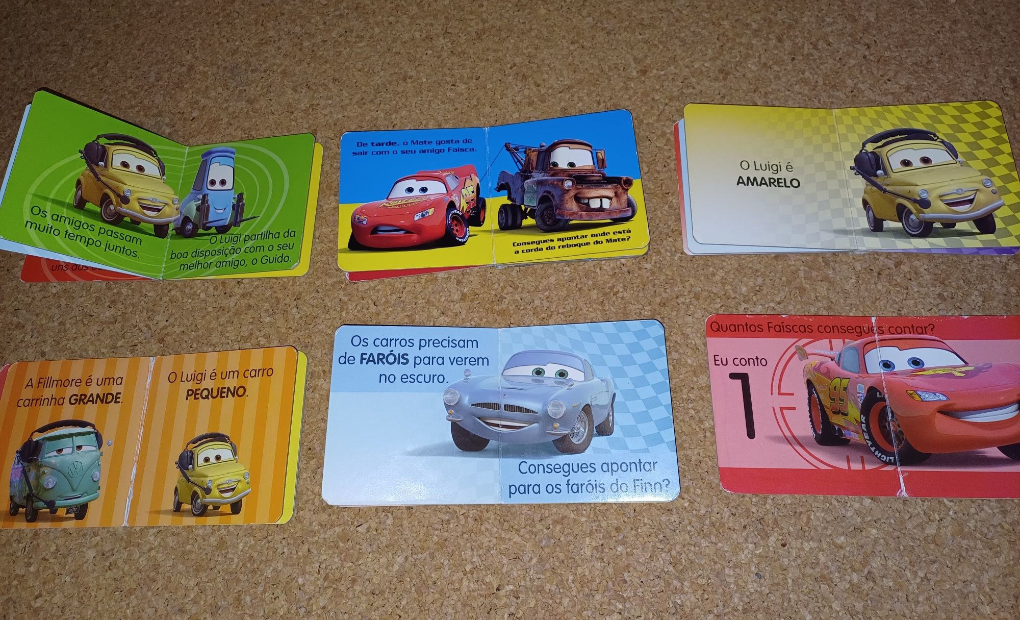 Conjunto de 6 Livros carros, Disney Pixar.