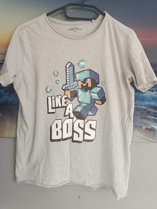 T-shirt chłopięcy Reserved z naprasowanką Minecraft r. 146