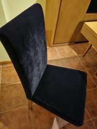 Cadeiras de veludo preto