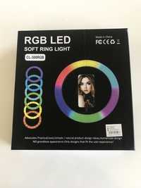 Ring light 30cm fotos/vídeos RGB LED várias cores c/ tripé 2,15m NOVO