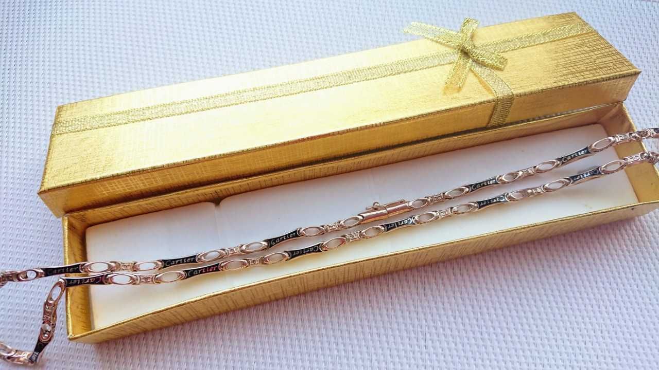 Золотая цепочка с эмалью 585