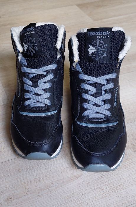 Кожаные змние ботинки/кроссовки/хайтопы Reebok.