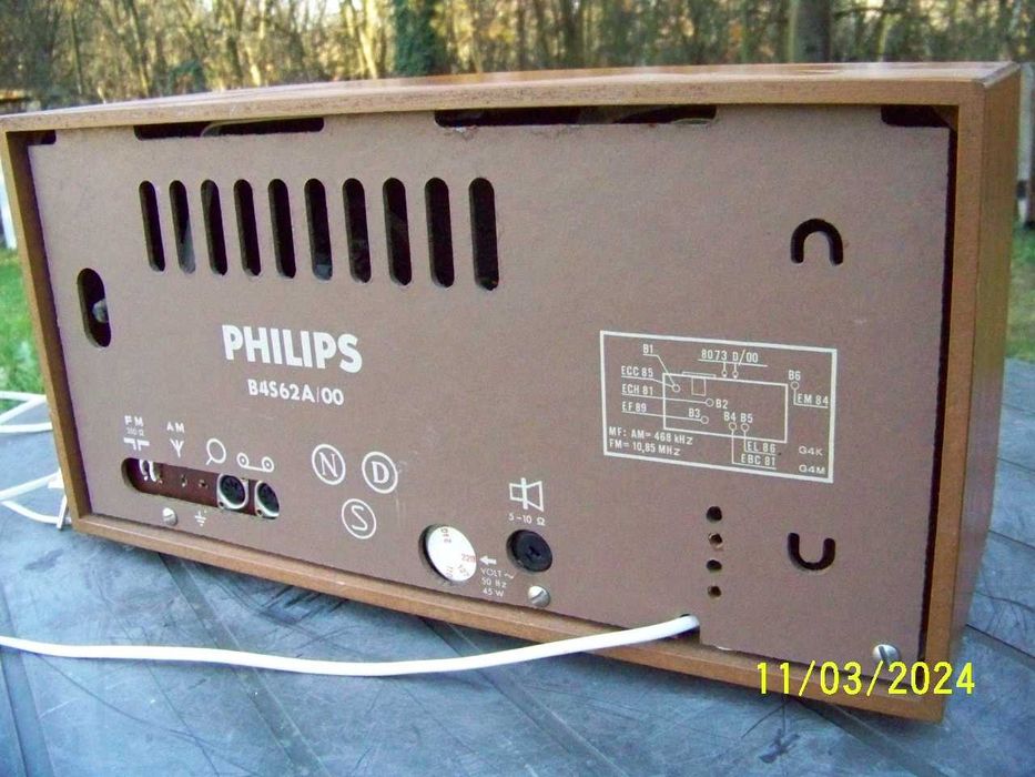Stare radio lampowe Philips B4S62A/00 sprawne.
