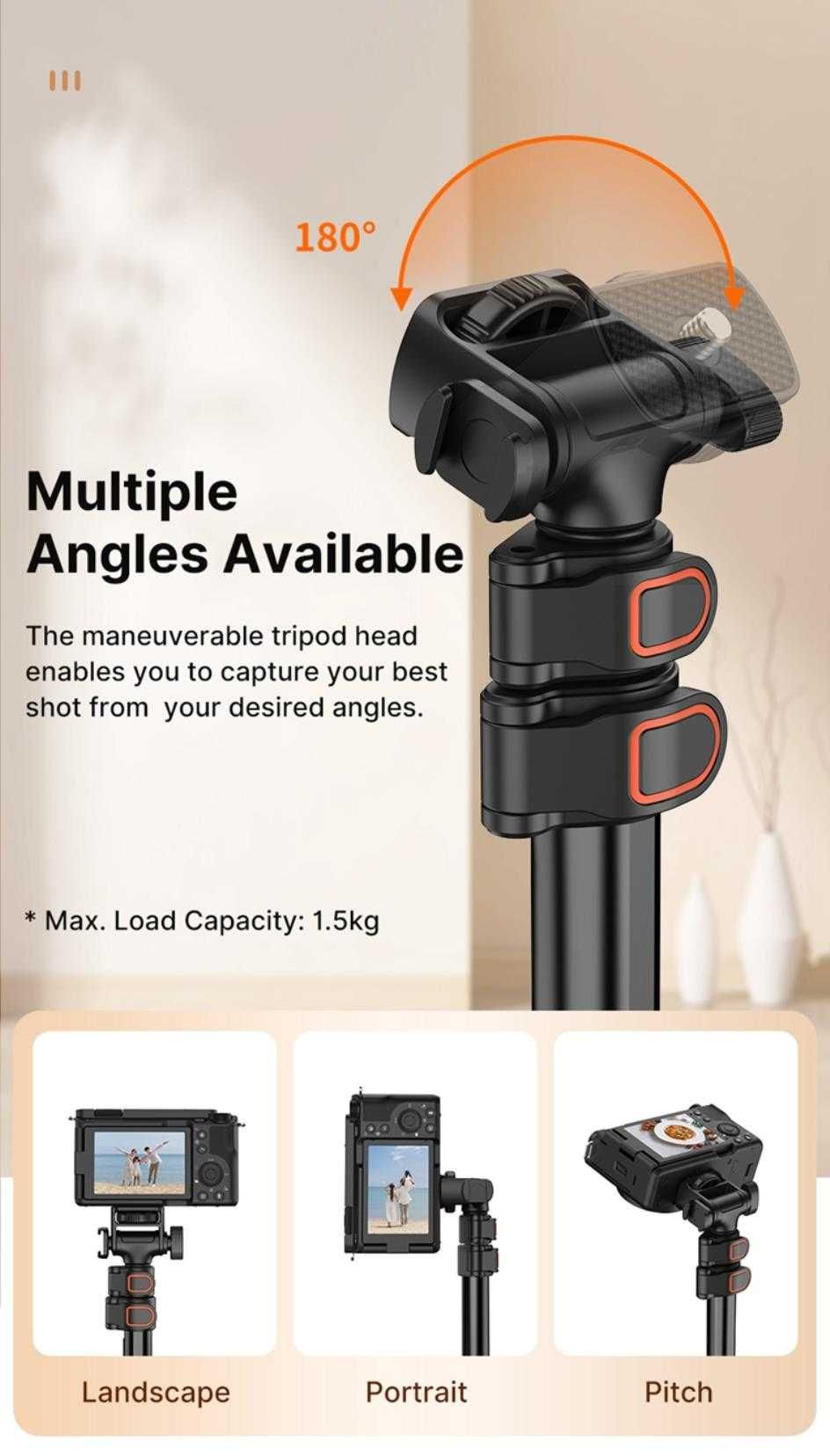 Kijek selfie statyw ze stopu aluminium do kamer DJI GoPro Ulanzi TB-64