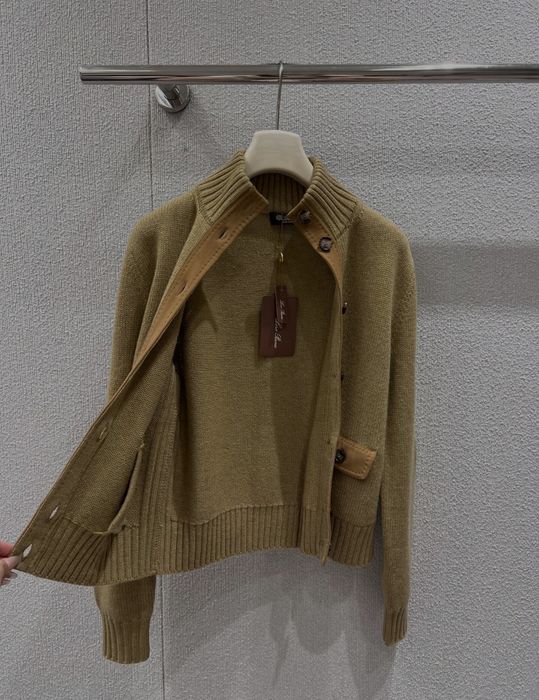 Loro Piana kardigan z kaszmiru i zamszu