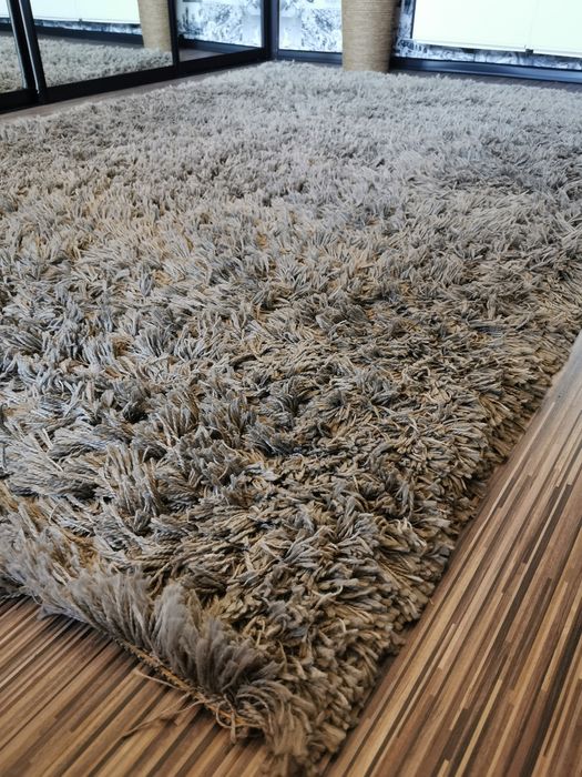 Dywan beż/szary długi włos GASER Ikea 240x170 cm