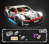 Конструктор LEGO, машинка на пульте управления + подсветка Porsche 911