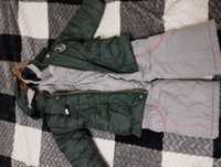 Дитяча тепла зимова куртка 98 см пуховик комбінезон штани з підтяжками