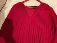 Blusa da zara, plissada de manga comprida