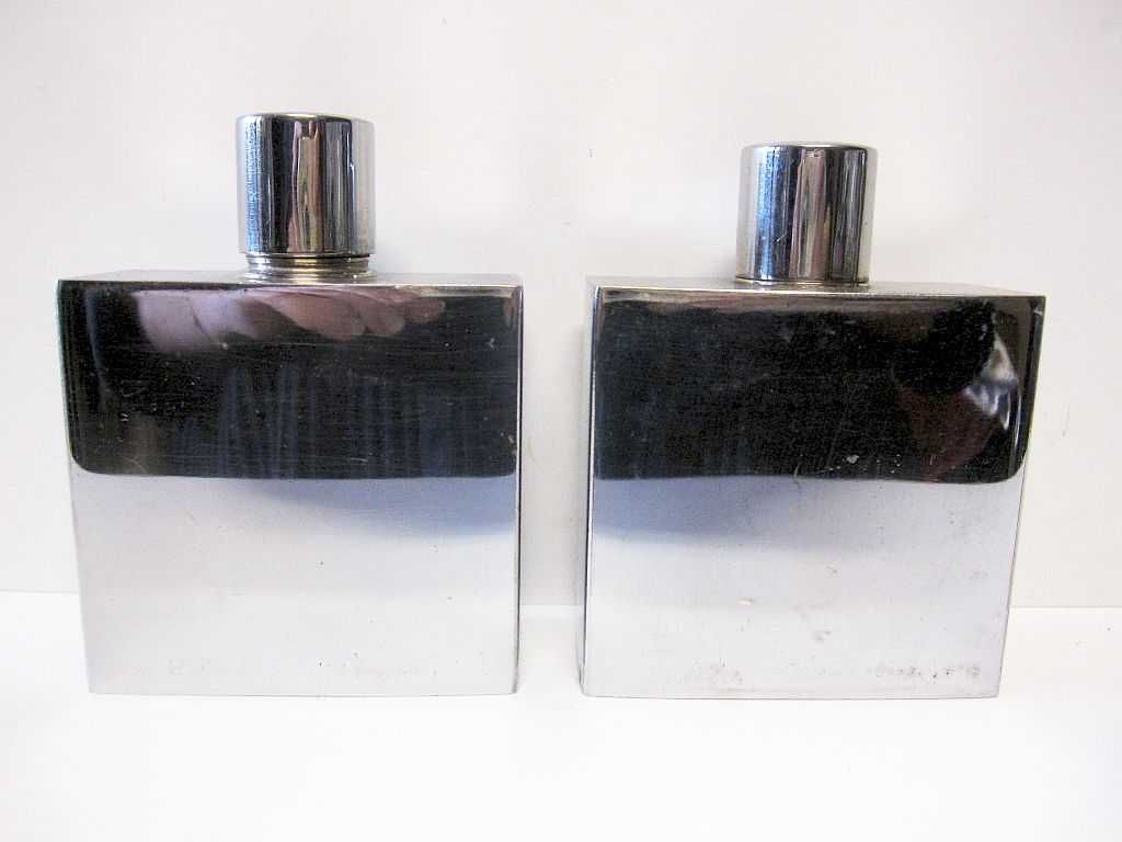 2 antigos frascos de perfume masculino cromados