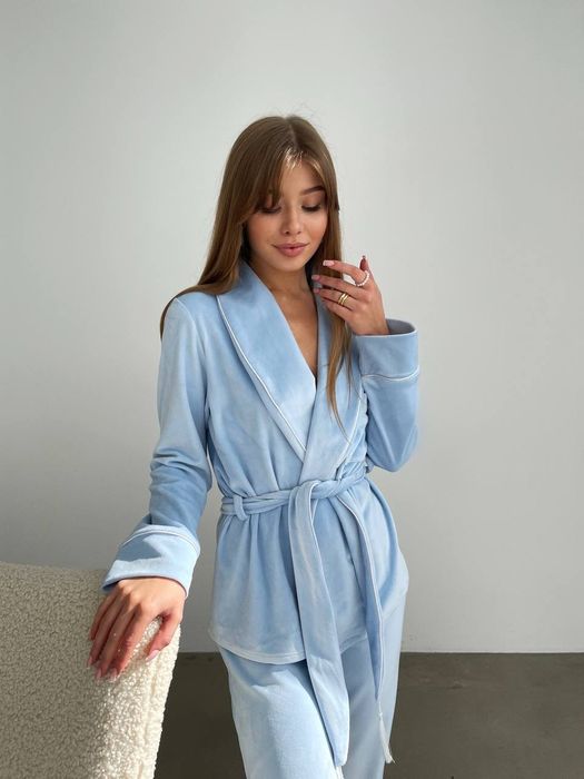 Плюшевий костюм для дому та відпочинку піжама кофта штани велюр