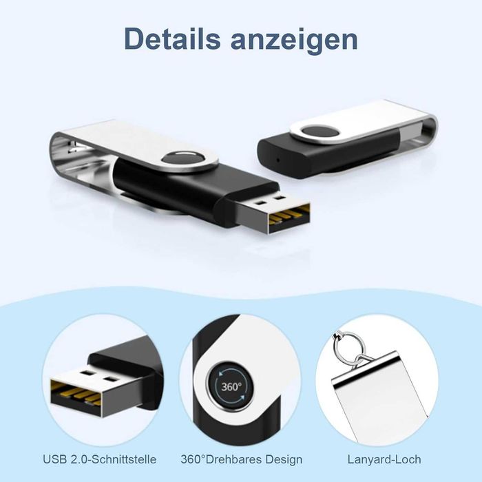 SRVR Pendrive 8GB USB 2.0 20 sztuk z wskaźnikiem LED i paskiem